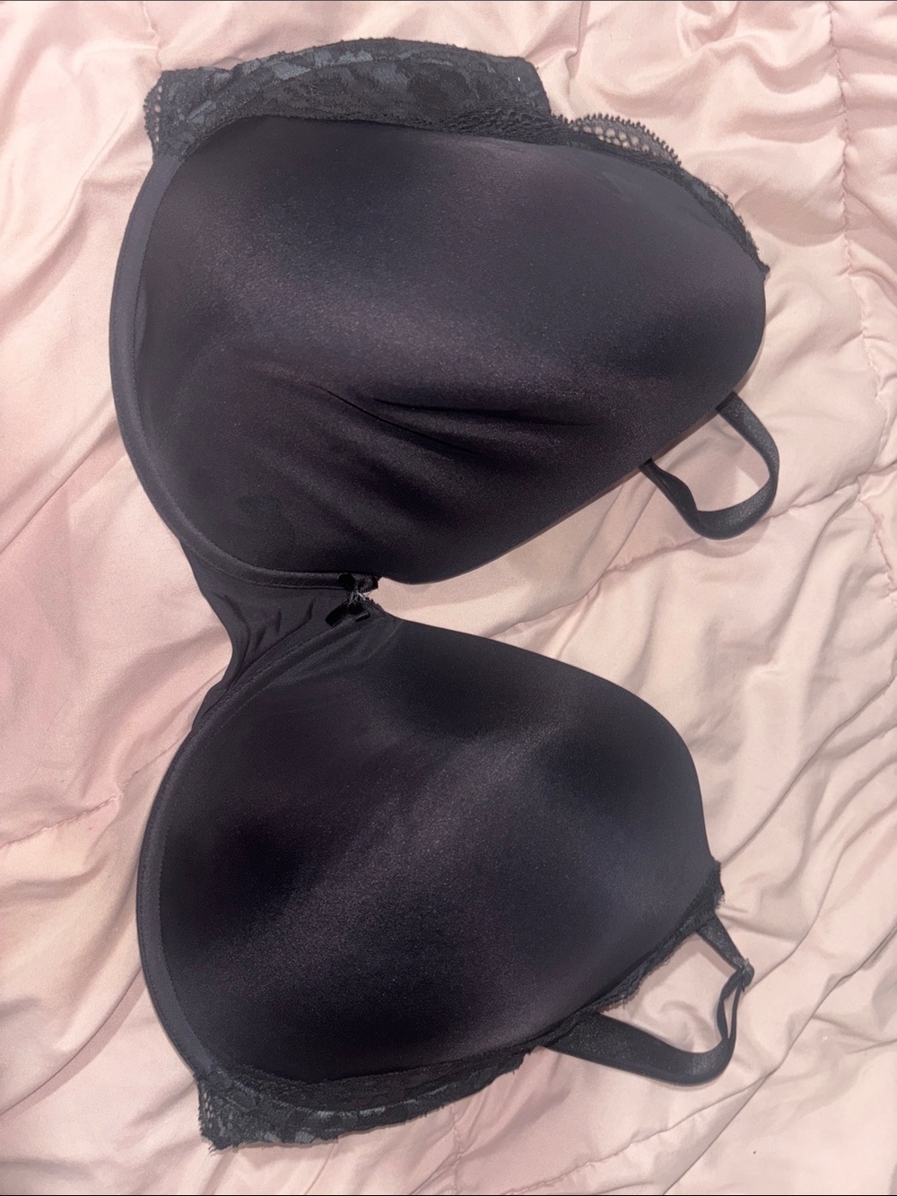 Adore Me Black Lace-Trim Smooth T-Shirt Bra